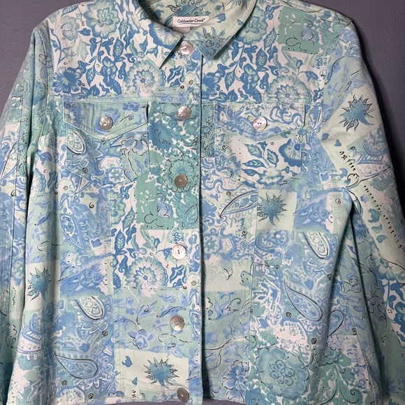 Coldwater Creek Jacket Women’s Size Small Colorful Print Lightweight Buttons - Picture 3 of 7